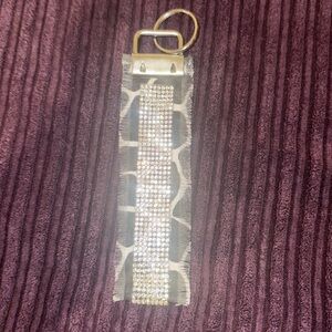 Frayed Rhinestone Wristlet Keychain